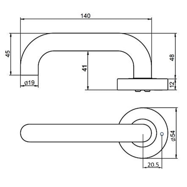 Lockwood Vivid V2 Privacy Lever Set Round Rose Satin Brass | The Blue Space