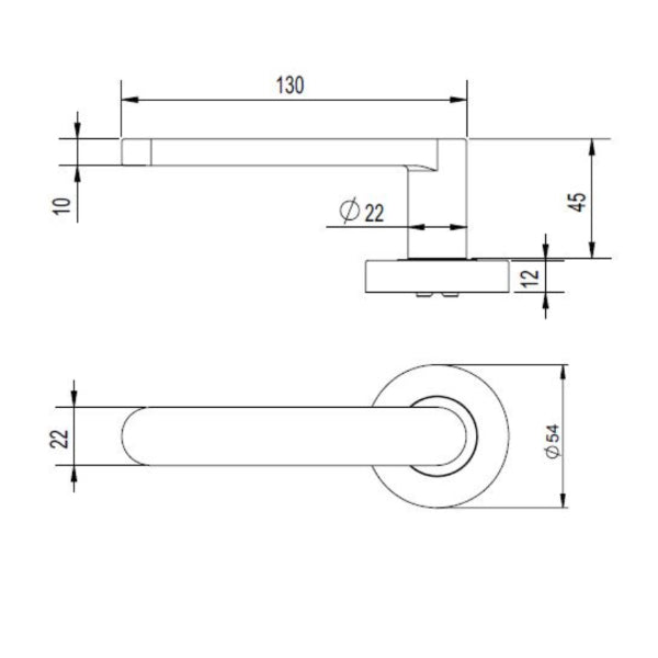 Lockwood Vivid V3 Passage Lever Set Round Rose Satin Brass | The Blue Space