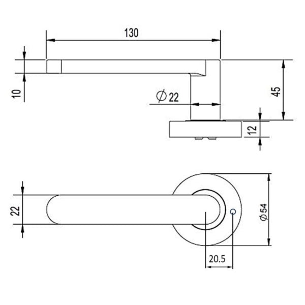Lockwood Vivid V3 Privacy Lever Set Round Rose Satin Brass | The Blue Space