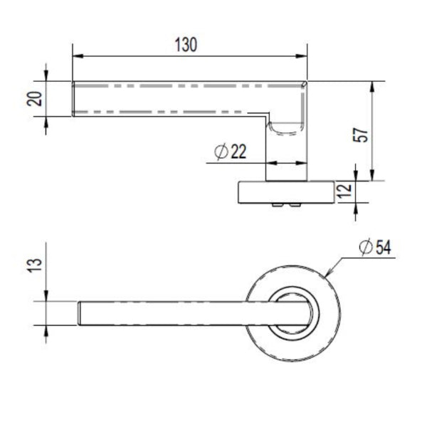 Lockwood Vivid V4 Dummy Lever Handle Round Rose Gunmetal | The Blue Space
