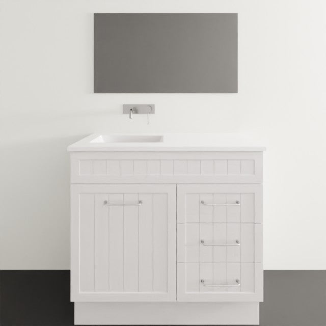 Marquis Kiama4 Floor Standing Vanity - 900mm Offset Bowl - 1 door 3 drawer KIAMA4-FS | The Blue Space