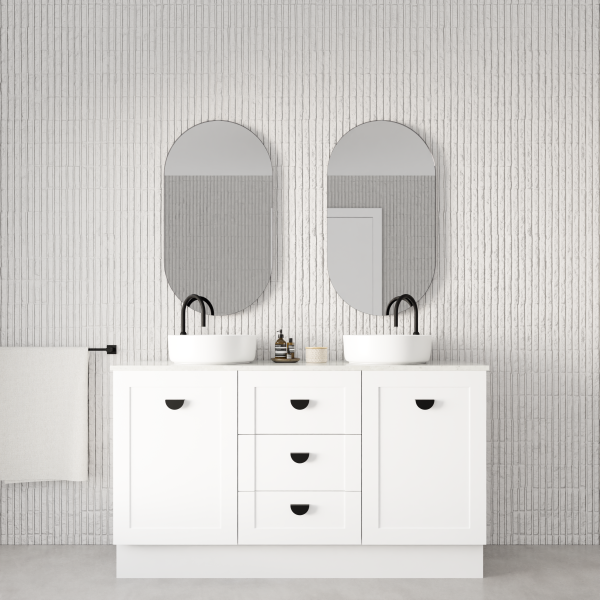 Marquis Provincial Front 2 Door 3 Drawer Floor Standing Vanity - 1500mm Double Bowl - The Blue Space