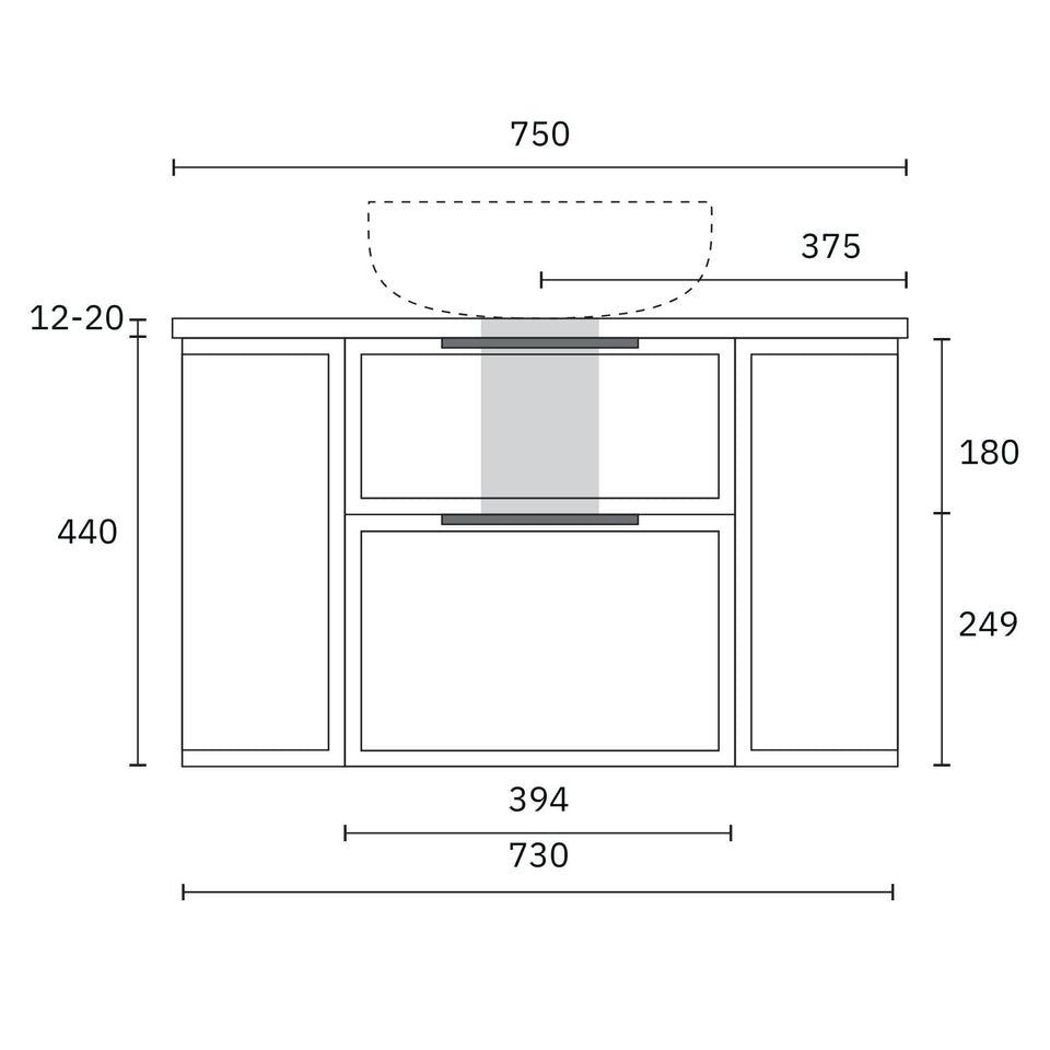 Marquis Reef Wall Hung Vanity with Symphony Top