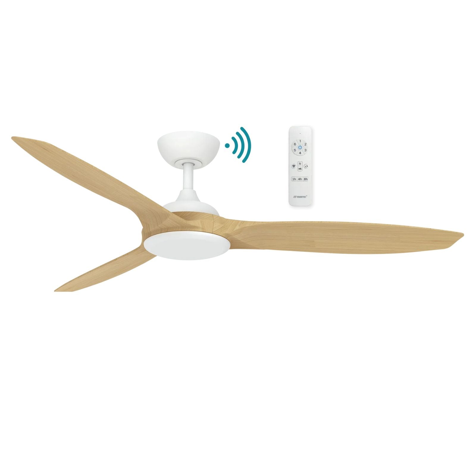 Martec Newport 1420mm DC Ceiling Fan White/Oak MDCN143WO - The Blue Space