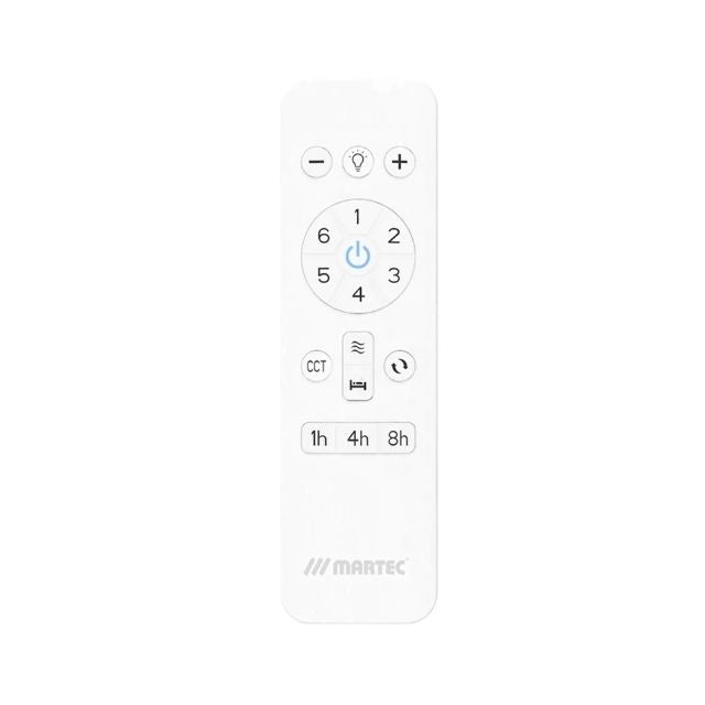 Martec Polo DC 1320mm Ceiling Fan with LED Light Matt White/Walnut