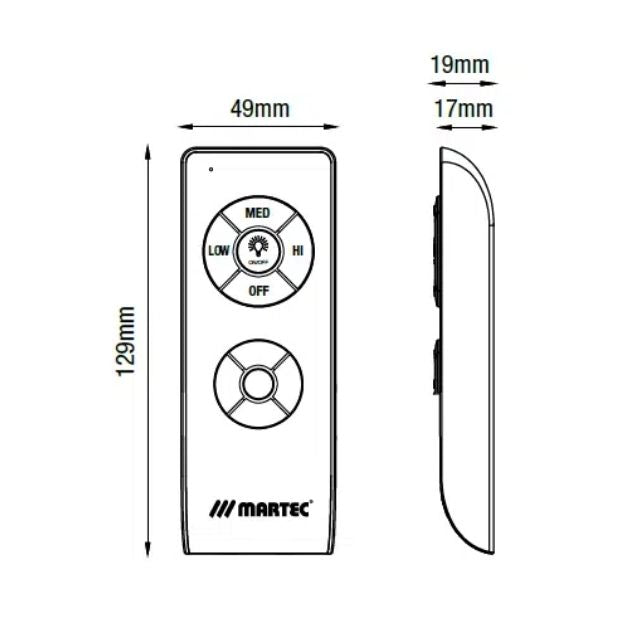Line Drawing Martec Pulse Smart Wifi & Bluetooth Remote Control Kit for AC Fans MPWIFI - The Blue Space