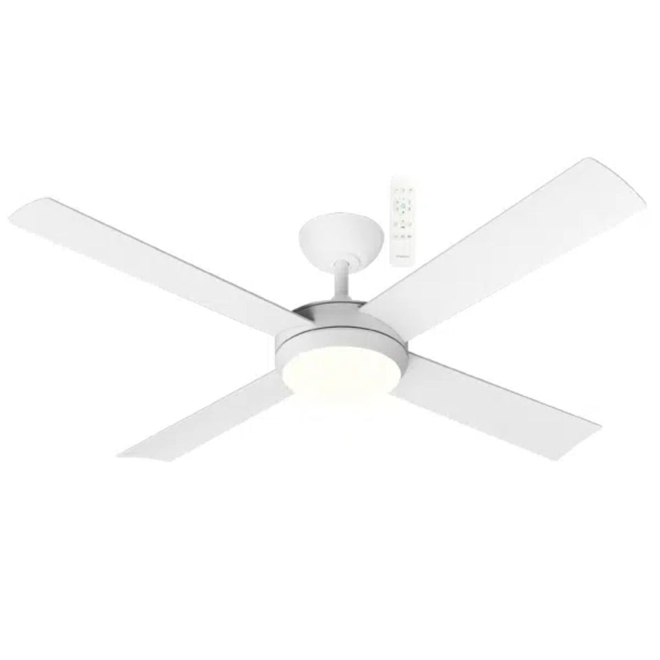 Martec Quantum 1220mm DC Ceiling Fan With 24W Tricolour LED Light Matte White