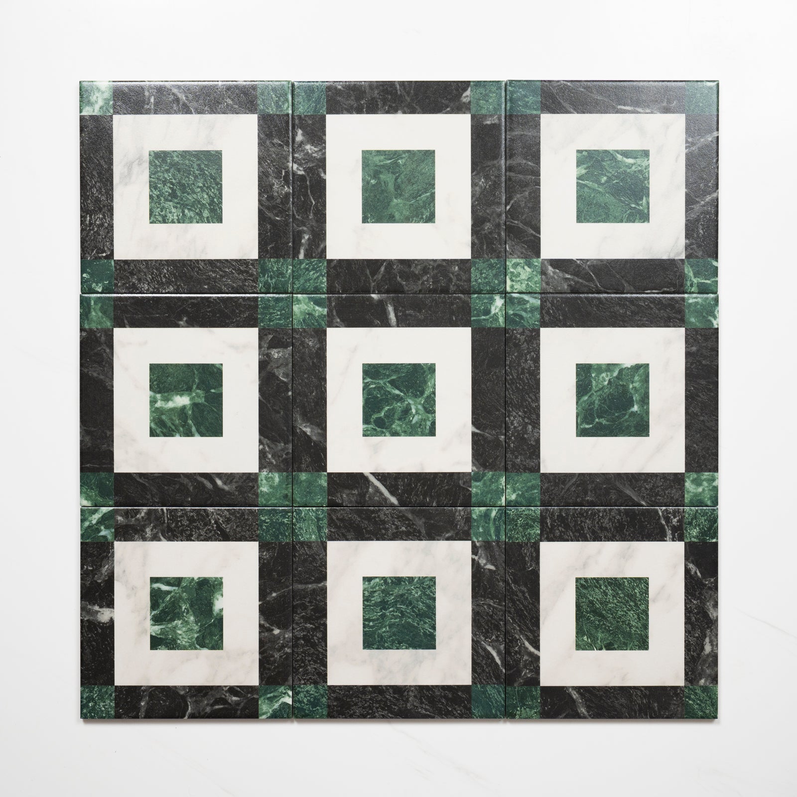 Faces Matrix Tessellated Marble Look Matte Porcelain Tile P3 200mm x 200mm 2AMIDEC - The Blue Space