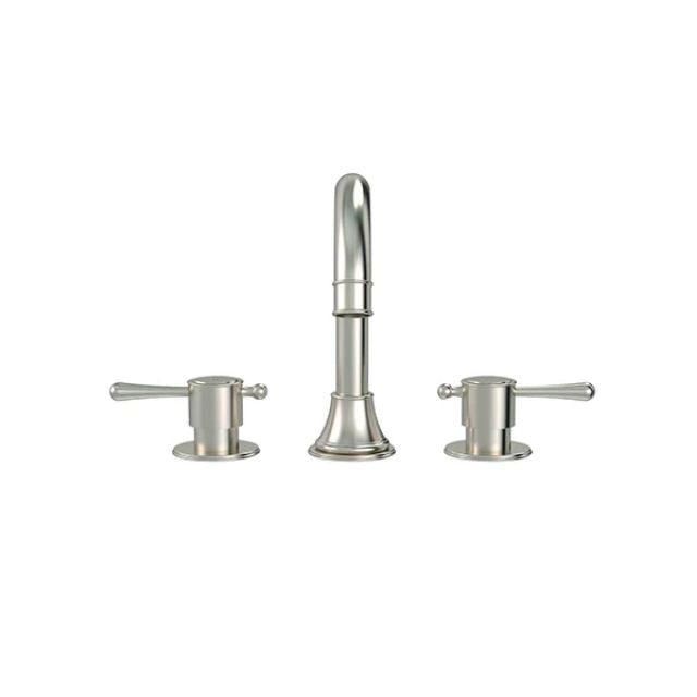 Front Meir Harrington 3-hole Basin Set Brushed Nickel HB13-F-PVDBN - The Blue Space