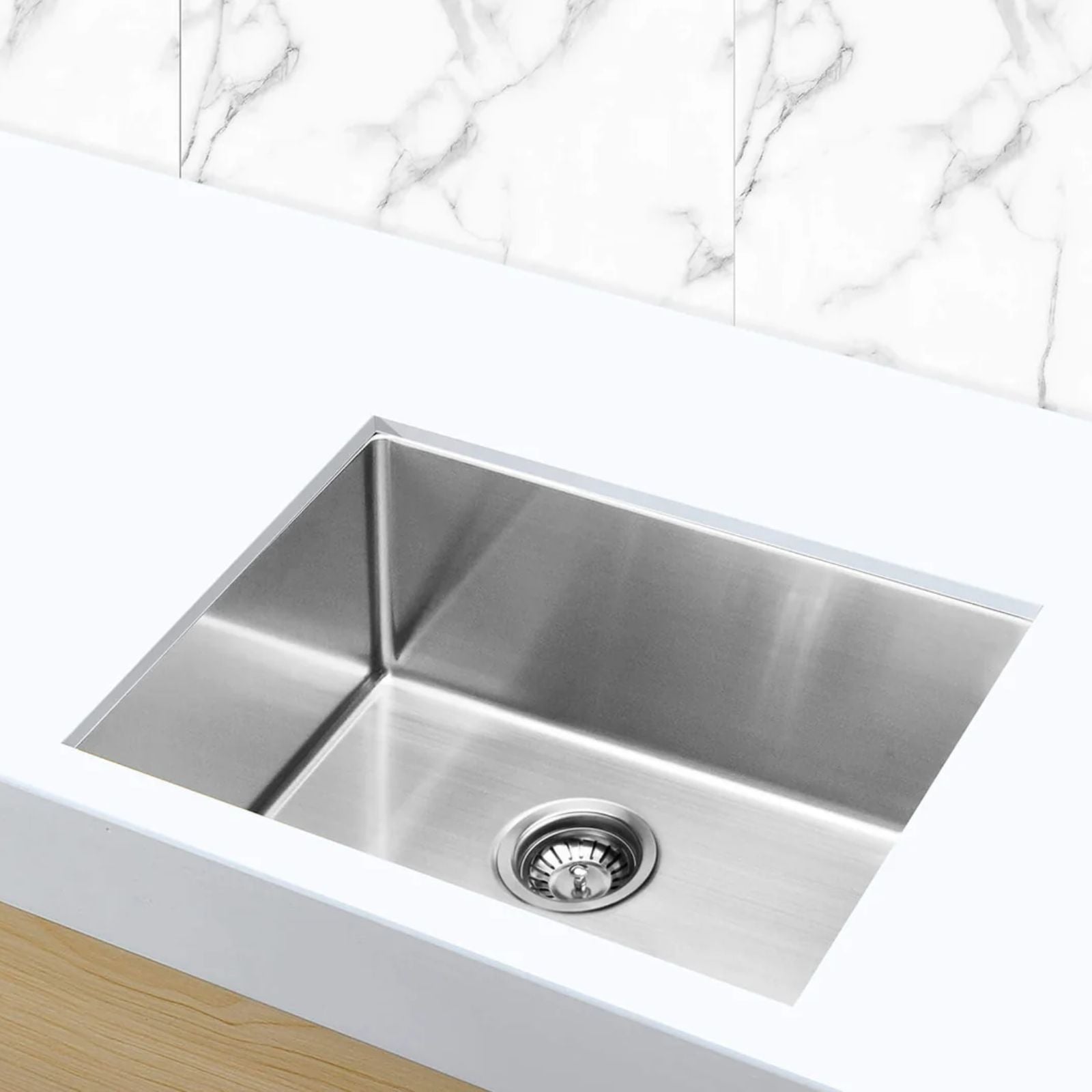 Lifestyle 3 Meir Kitchen Sink Single Bowl 450mm x 450mm - Brushed Nickel MKSP-S450450-PVDBN - The Blue Space