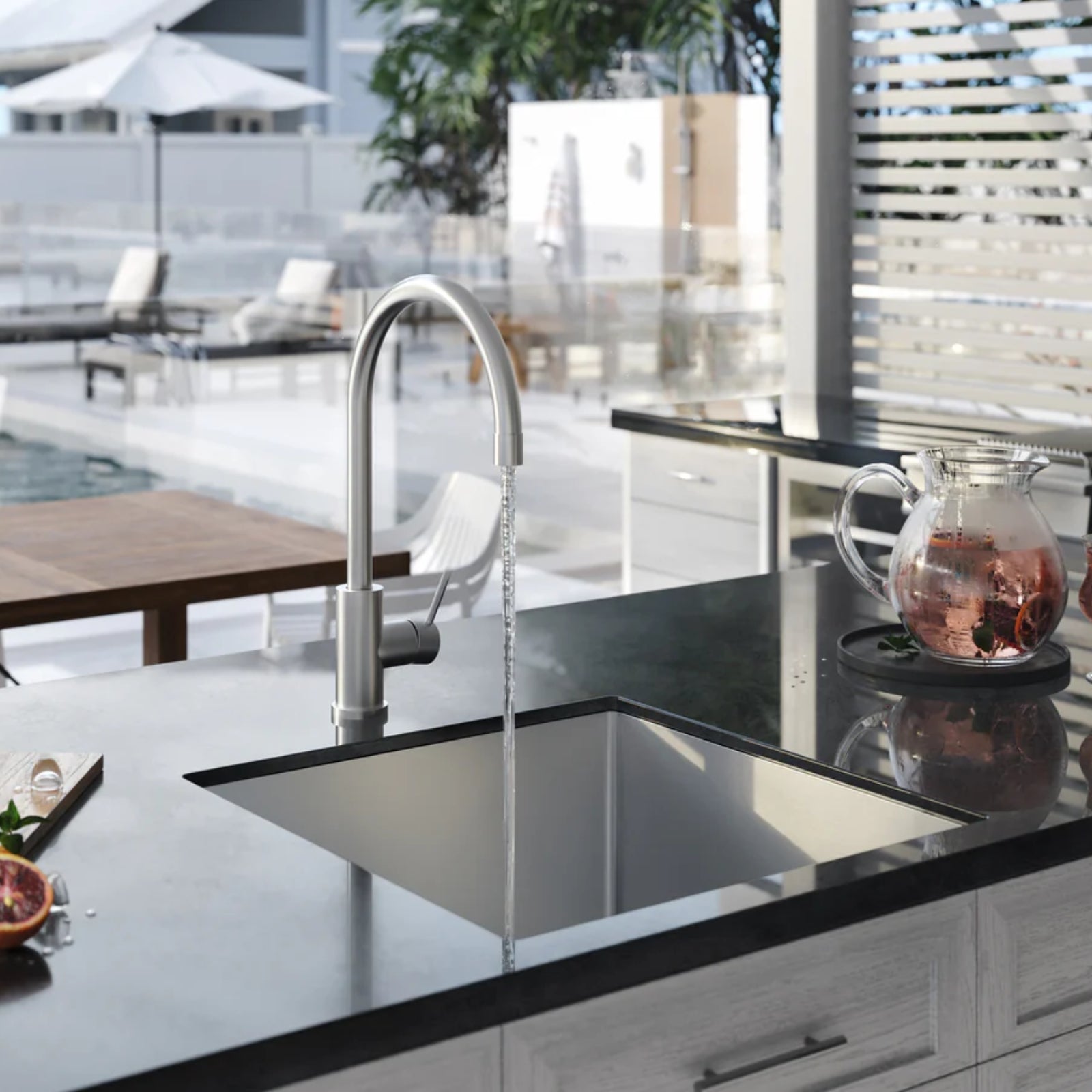 Lifestyle Meir Outdook Sink - Stainless Steel MKS-S440440-SS316 - The Blue Space