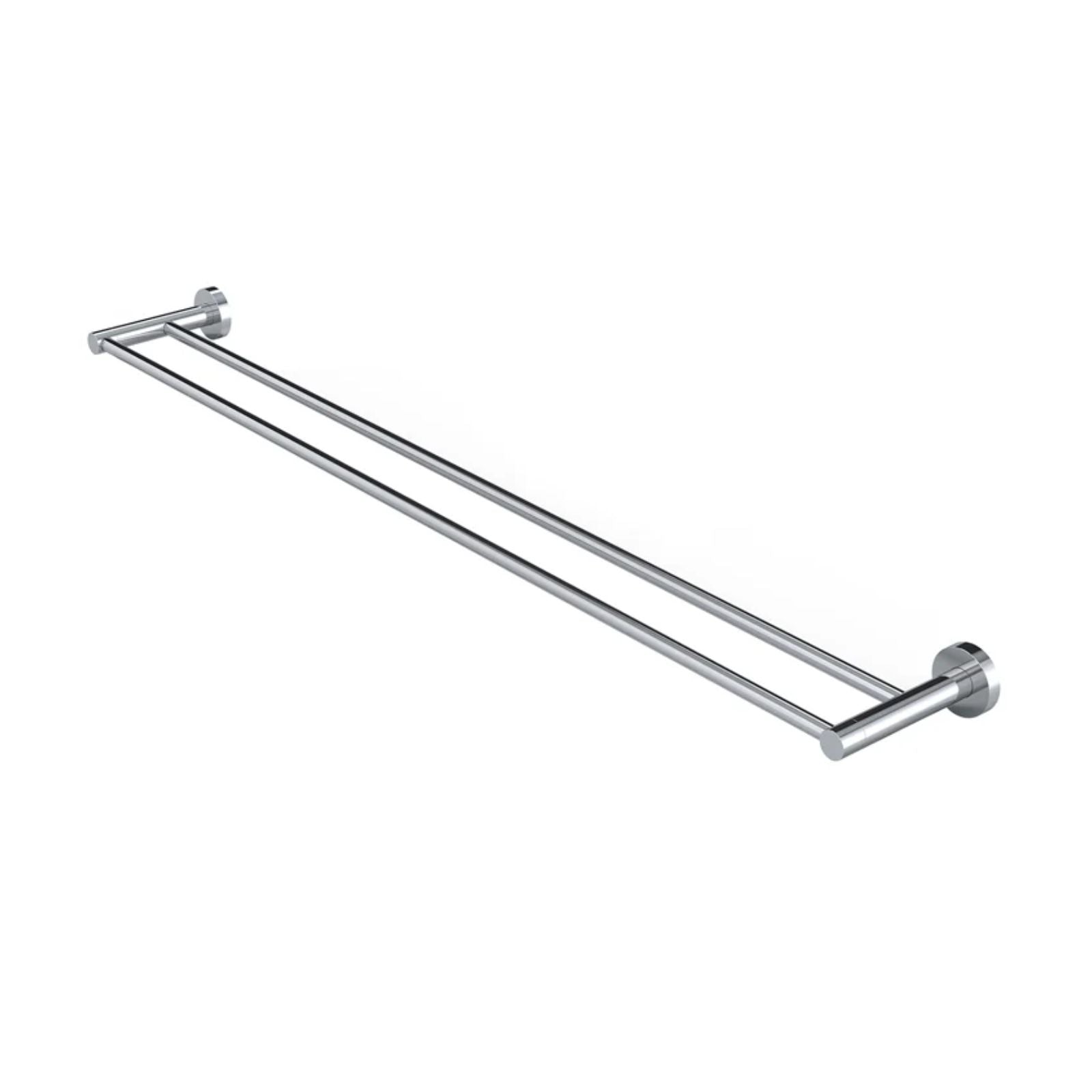 Angle 2 Meir Round Double Towel Rail 900MM - Polished Chrome MR01-R90-C - The Blue Space