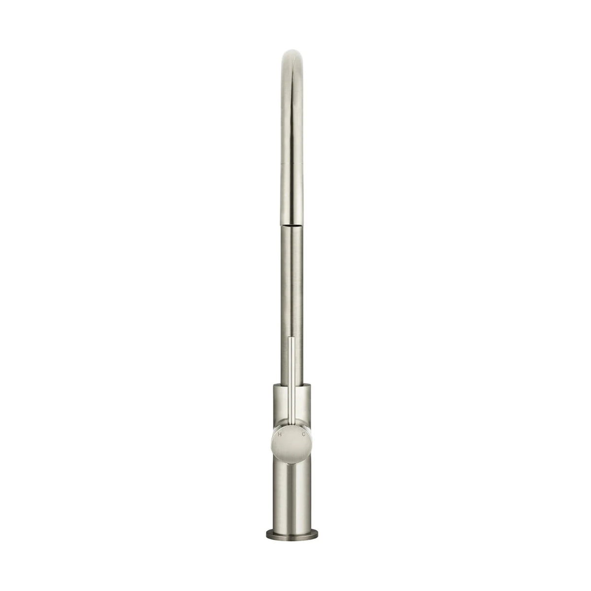 Back Meir Round Piccola Pull Out Kitchen Sink Mixer Tap - Brushed Nickel MK17-PVDBN - The Blue Space