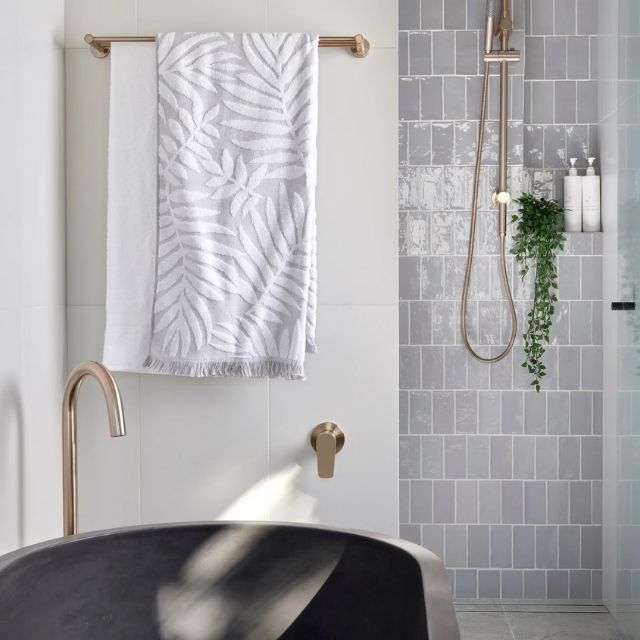 Lifestyle 1 Meir Round Wall Mixer Paddle Handle Champagne Trim Kit MW03PD-FIN-CH - The Blue Space