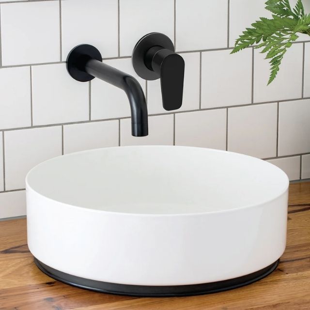 Lifestyle 2 Meir Round Wall Mixer Paddle Handle Matte Black Trim Kit MW03PD-FIN - The Blue Space