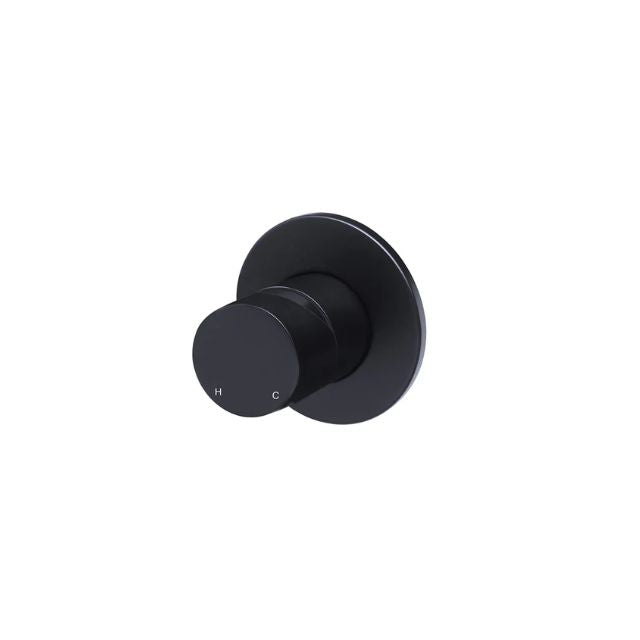 Angle Meir Round Wall Mixer Pinless Handle Matte Black Trim Kit MW03PN-FIN - The Blue Space