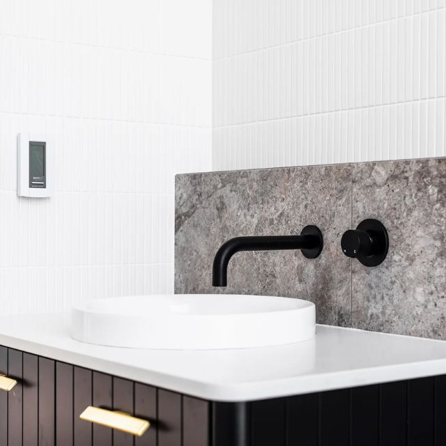 Lifestyle 1 Meir Round Wall Mixer Pinless Handle Matte Black Trim Kit MW03PN-FIN - The Blue Space