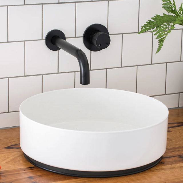 Lifestyle 2 Meir Round Wall Mixer Pinless Handle Matte Black Trim Kit MW03PN-FIN - The Blue Space