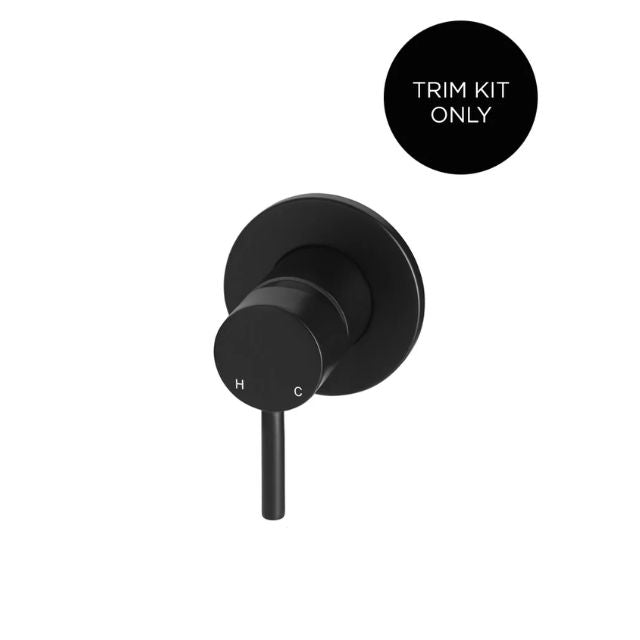 Meir Round Wall Mixer Short Pin Lever Matte Black Trim Kit MW03S-FIN - The Blue Space