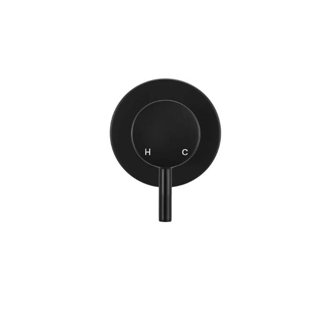 Front Meir Round Wall Mixer Short Pin Lever Matte Black Trim Kit MW03S-FIN - The Blue Space