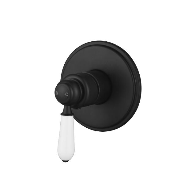 Modern National Bordeaux Shower Mixer Black - Full Kit BOR008BK-KIT - The Blue Space