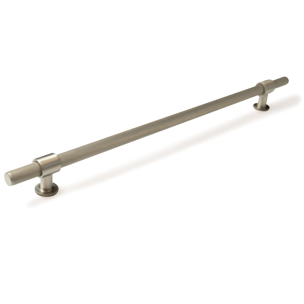 Momo Belgravia Knurled 320mm Solid Brass Bar Pull Dull Brushed Nickel BLG320.DBR - The Blue Space
