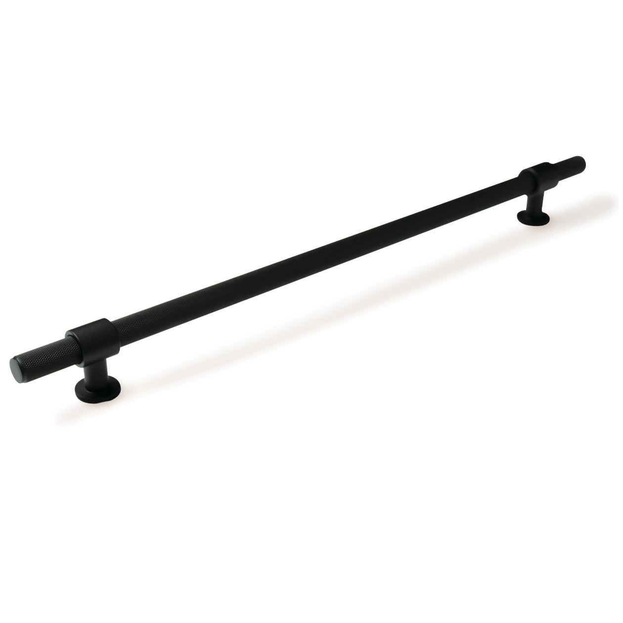 Momo Belgravia Knurled 320mm Solid Brass Bar Pull Matte Black BLG320.MBL - The Blue Space