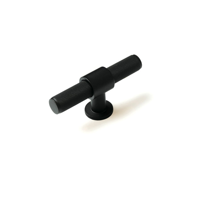 Momo Belgravia Knurled 82mm Solid Brass T Knob Matte Black BLG082.MBL - The Blue Space