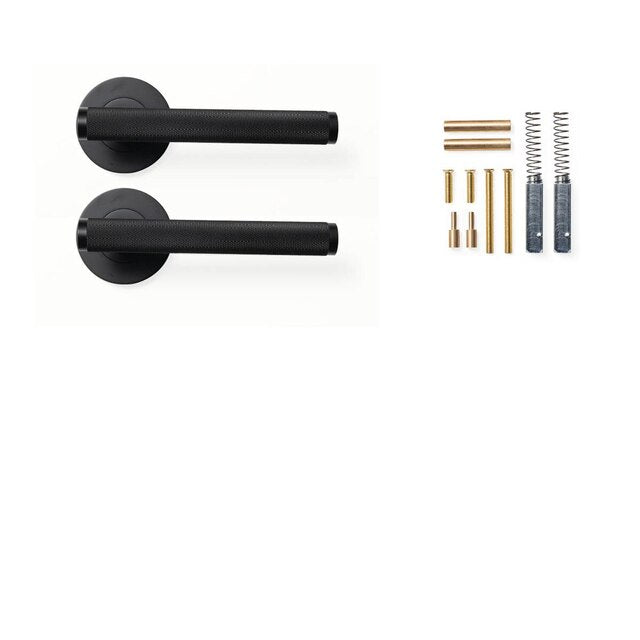 Momo Bellevue Knurled Lever Handle Set Matte Black BVLHKN.MBL - The Blue Space