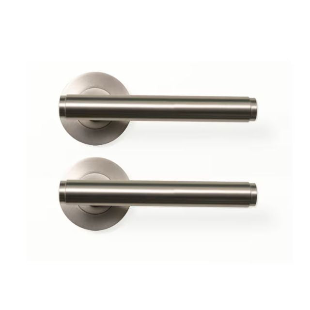 Momo Bellevue Plain Lever Handle Set Dull Brushed Nickel BVLHPL.DBR - The Blue Space
