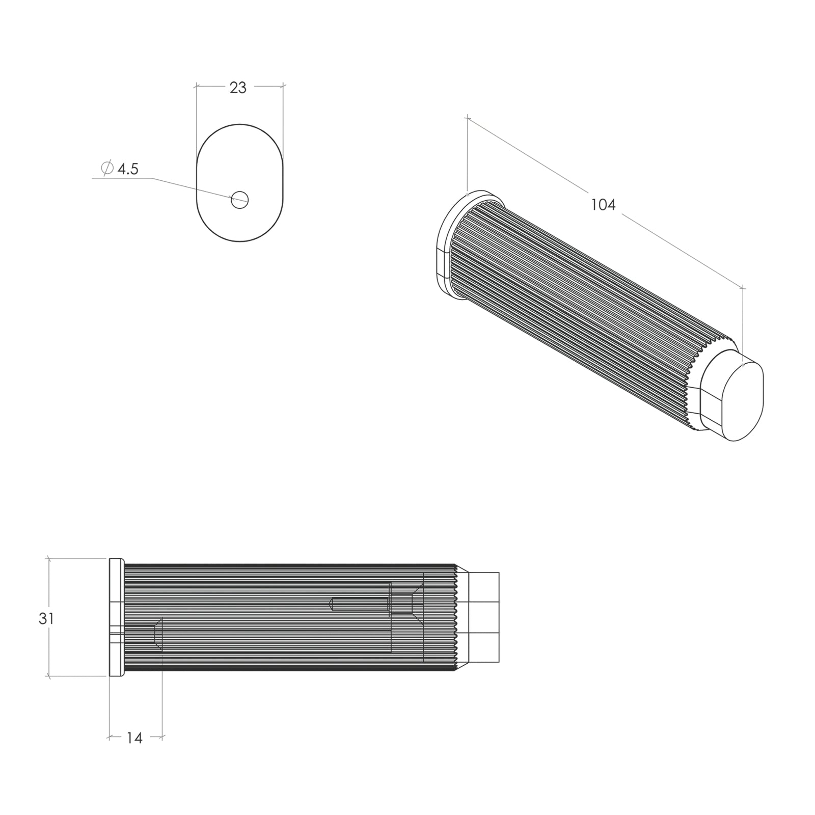 Line Drawing Momo Brooklyn Wall Door Stop 50mm Brushed Bronze BKN8022.050.BRBZ - The Blue Space
