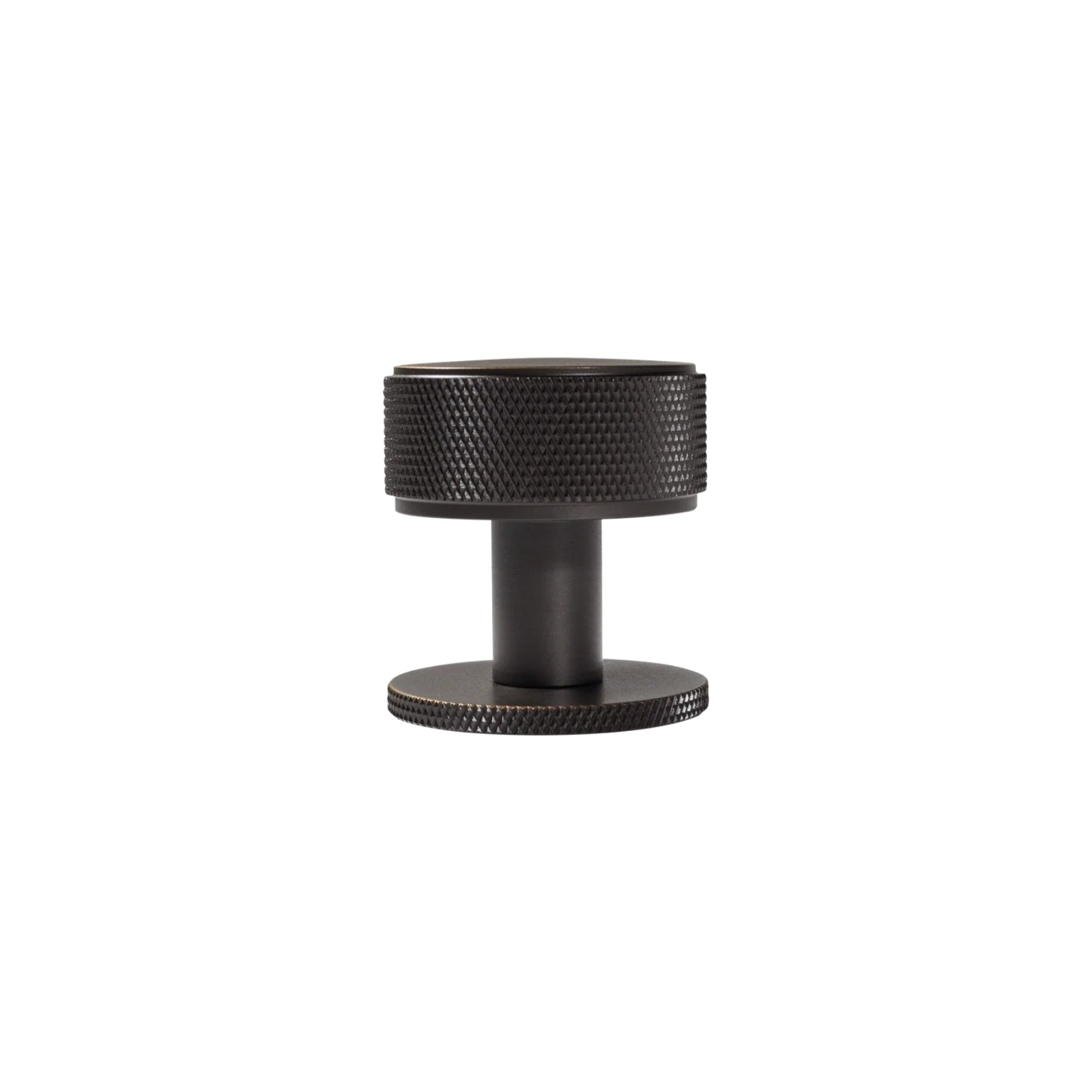 Side View Momo Handles Belgravia 35mm Knurled Round Knob Dark Bronze BLG035.DKB - The Blue Space