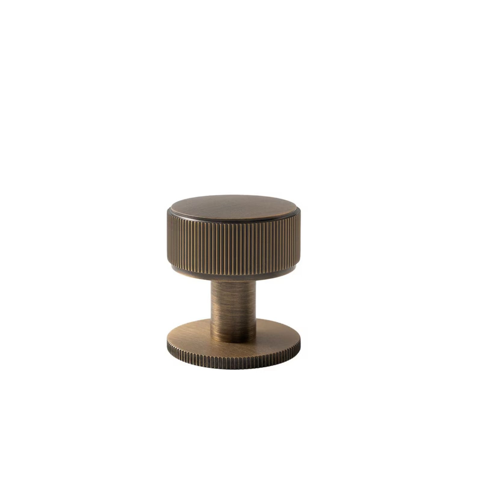 Momo Handles Belgravia 35mm Round Knob Lined Dark Brushed Brass BLGLN035.DBB - The Blue Space