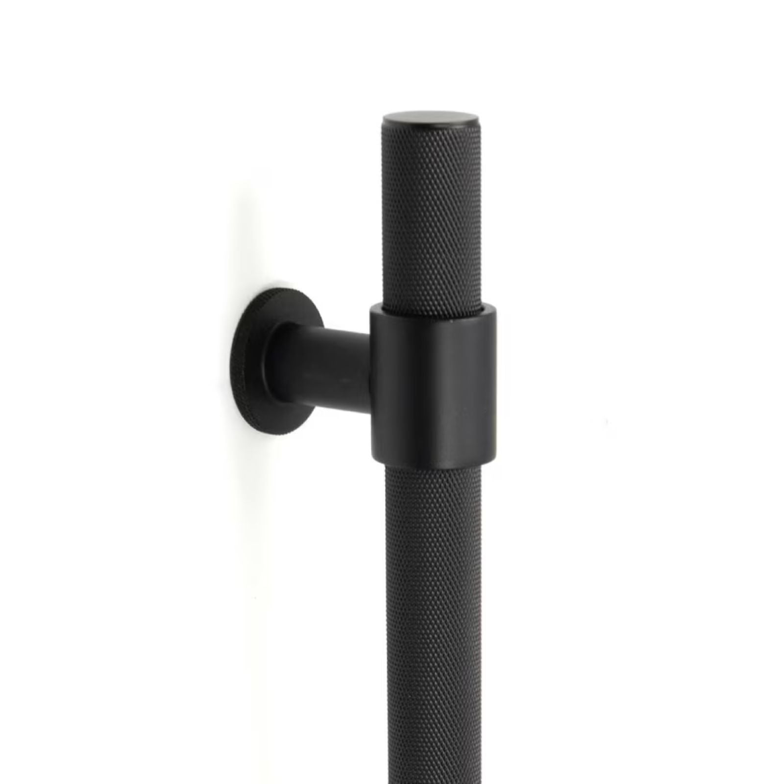 Momo Handles Belgravia 800mm Knurled Pull Handle Matte Black BLGKN800.MBL - The Blue Space