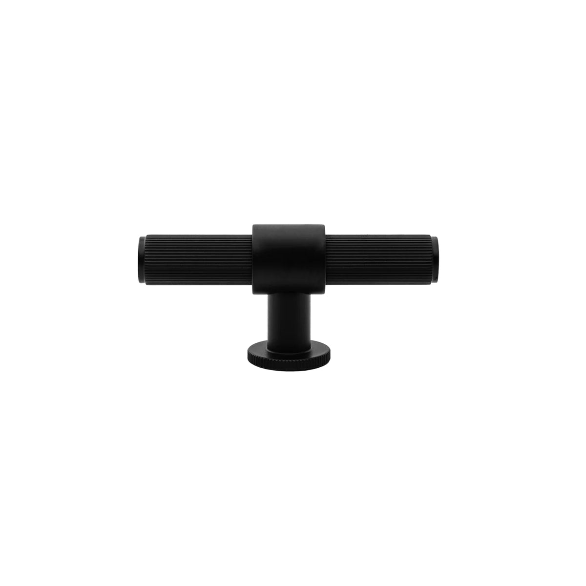 Front Momo Handles Belgravia 82mm T Knob Lined Matte Black BLGLN082.MBL - The Blue Space