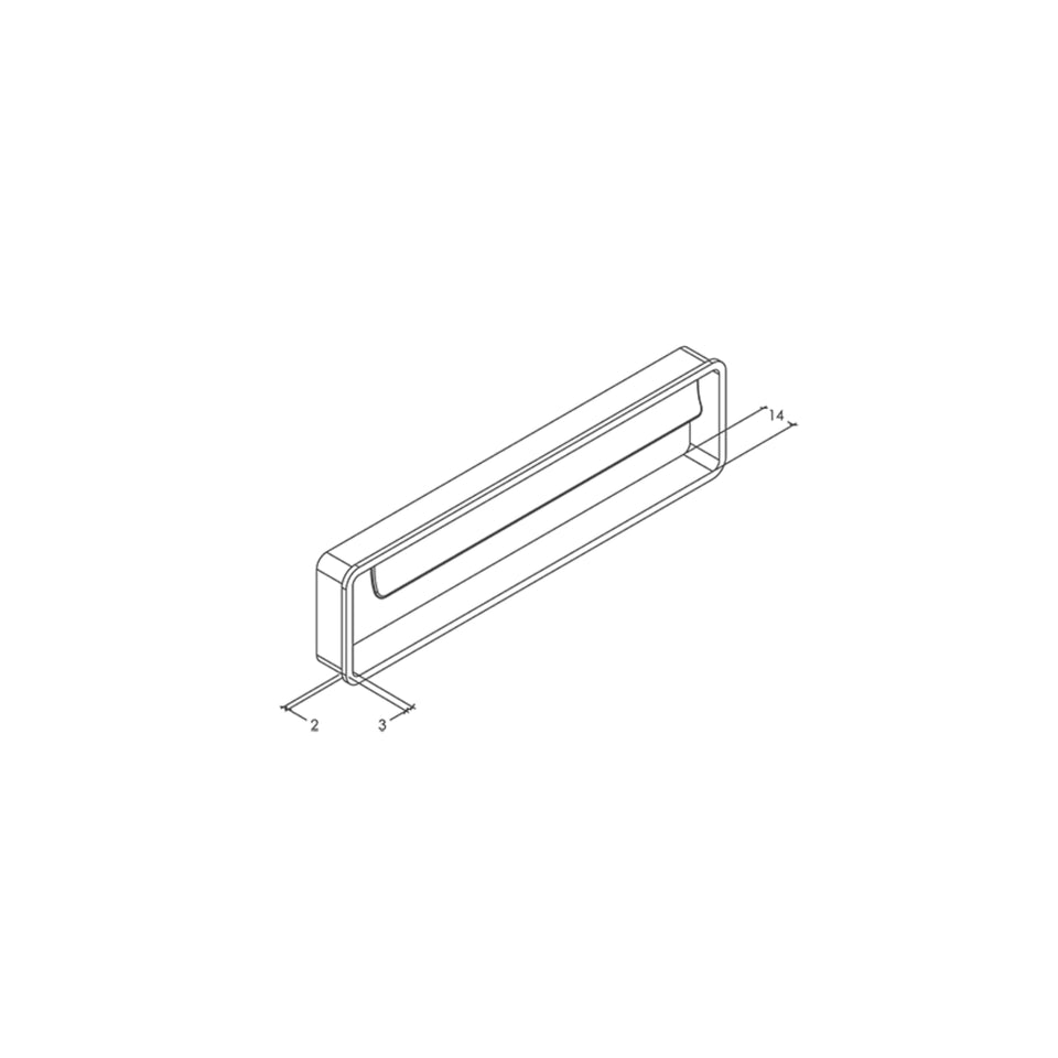 Momo Handles Fold Flush Pull Handle 128mm Brushed Gold