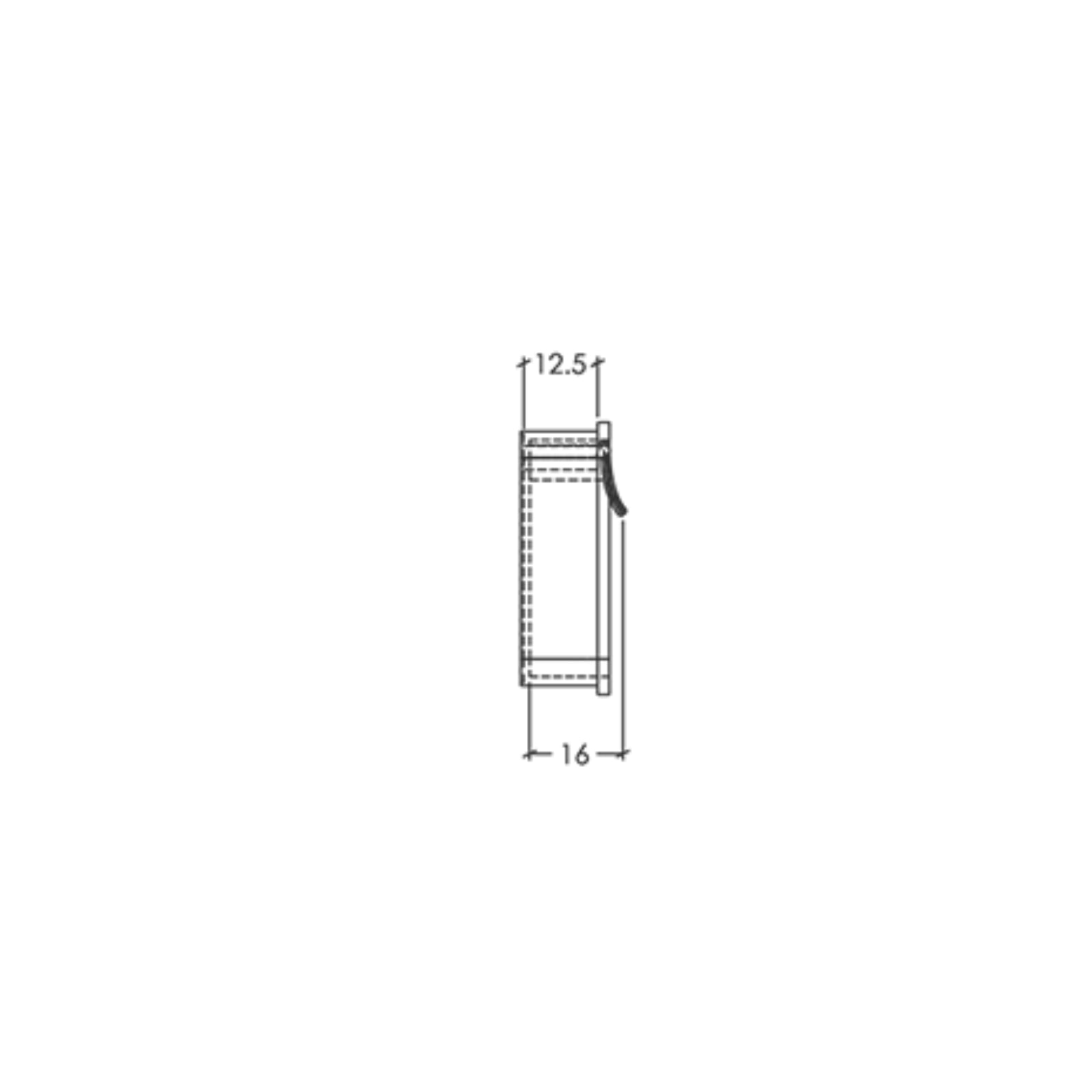 Line Drawing 2 Momo Handles Fold Flush Pull Handle 128mm Matt White F0542.128.MWH - The Blue Space
