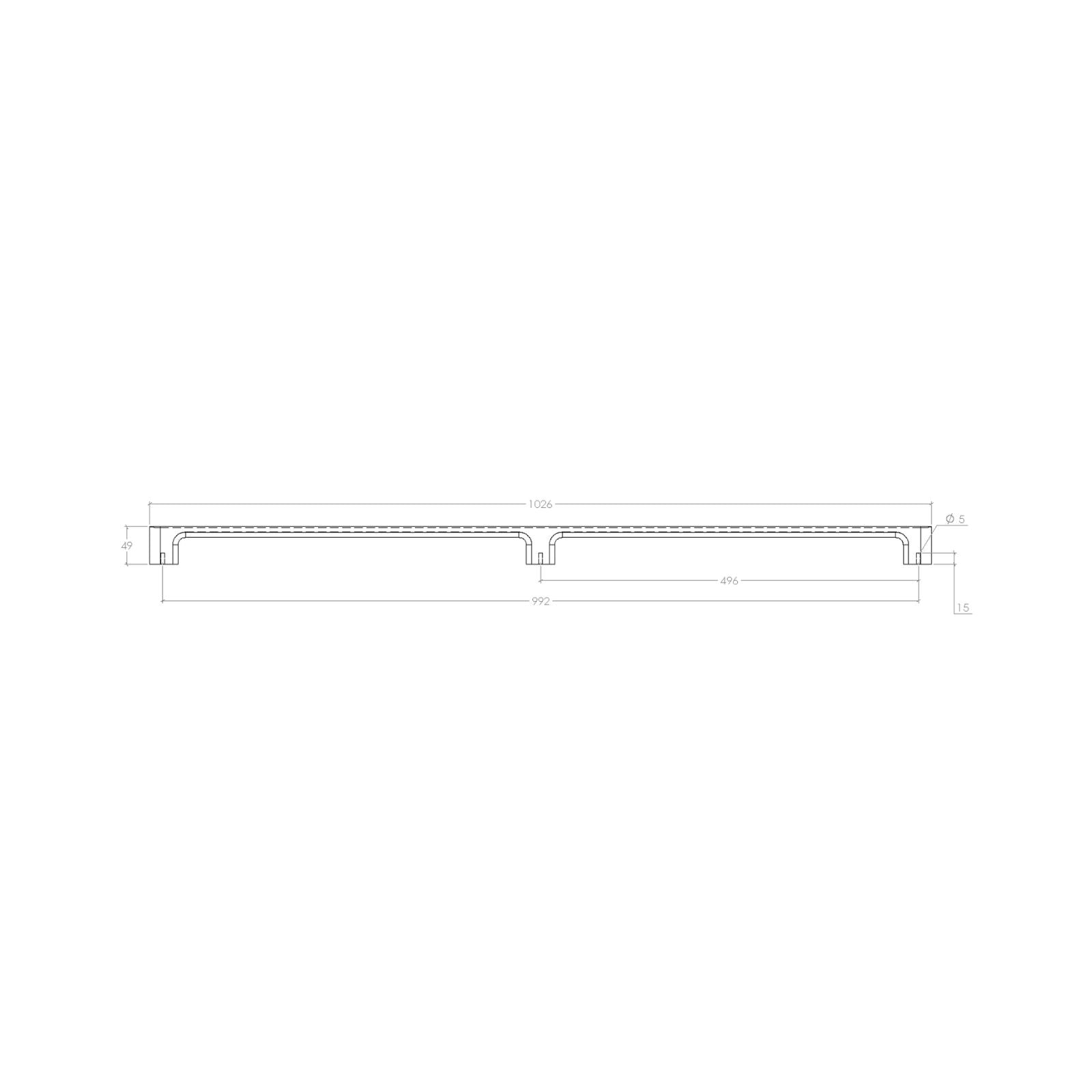 Line Drawing Momo Handles Luv Wood 992mm Big D Handle Walnut L0664.992.WN - The Blue Space