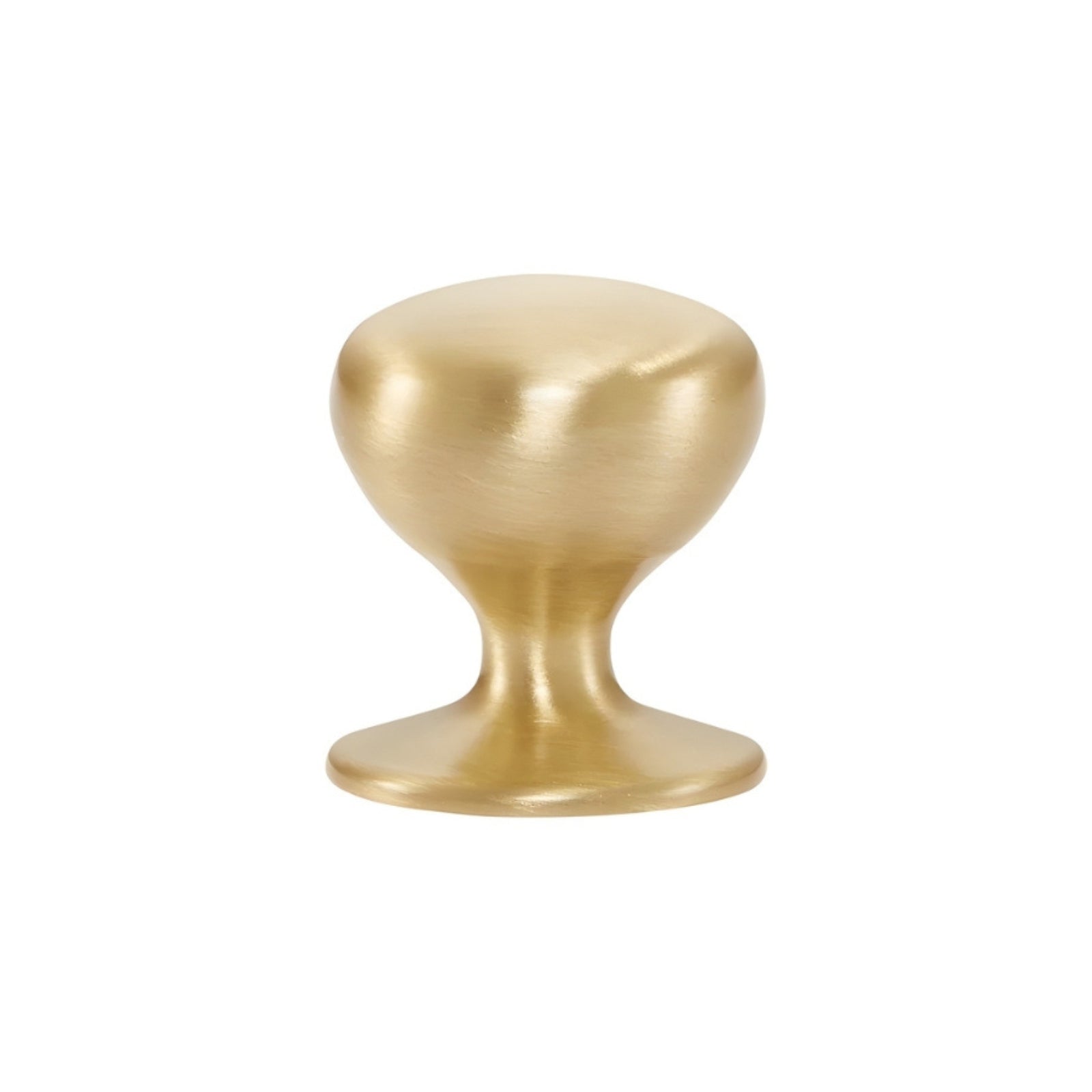 Side View Momo Handles New Hampton Round Knob 32mm Matt Brass NHMK032.MBR - The Blue Space