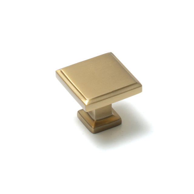 Momo Lucca Square Knob 30mm Brushed Satin Brass LCK030.BSB - The Blue Space