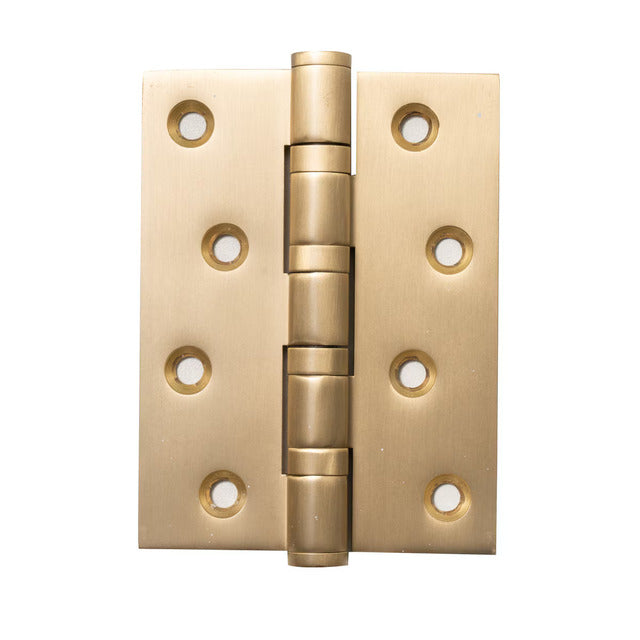 Momo Solid Brass Hinge 100Mm X 76Mm Brushed Satin Brass MHBH.BSB - The Blue Space