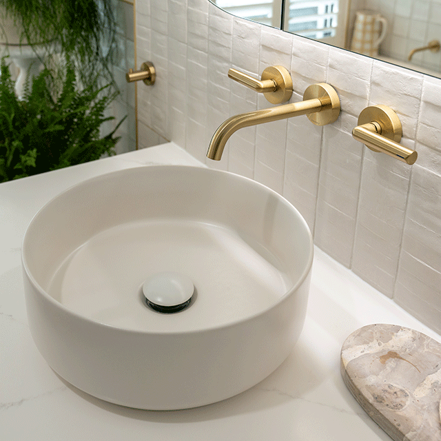 Phoenix Vivid Slimline Plus Lever Wall Top Assemblies Brushed Gold