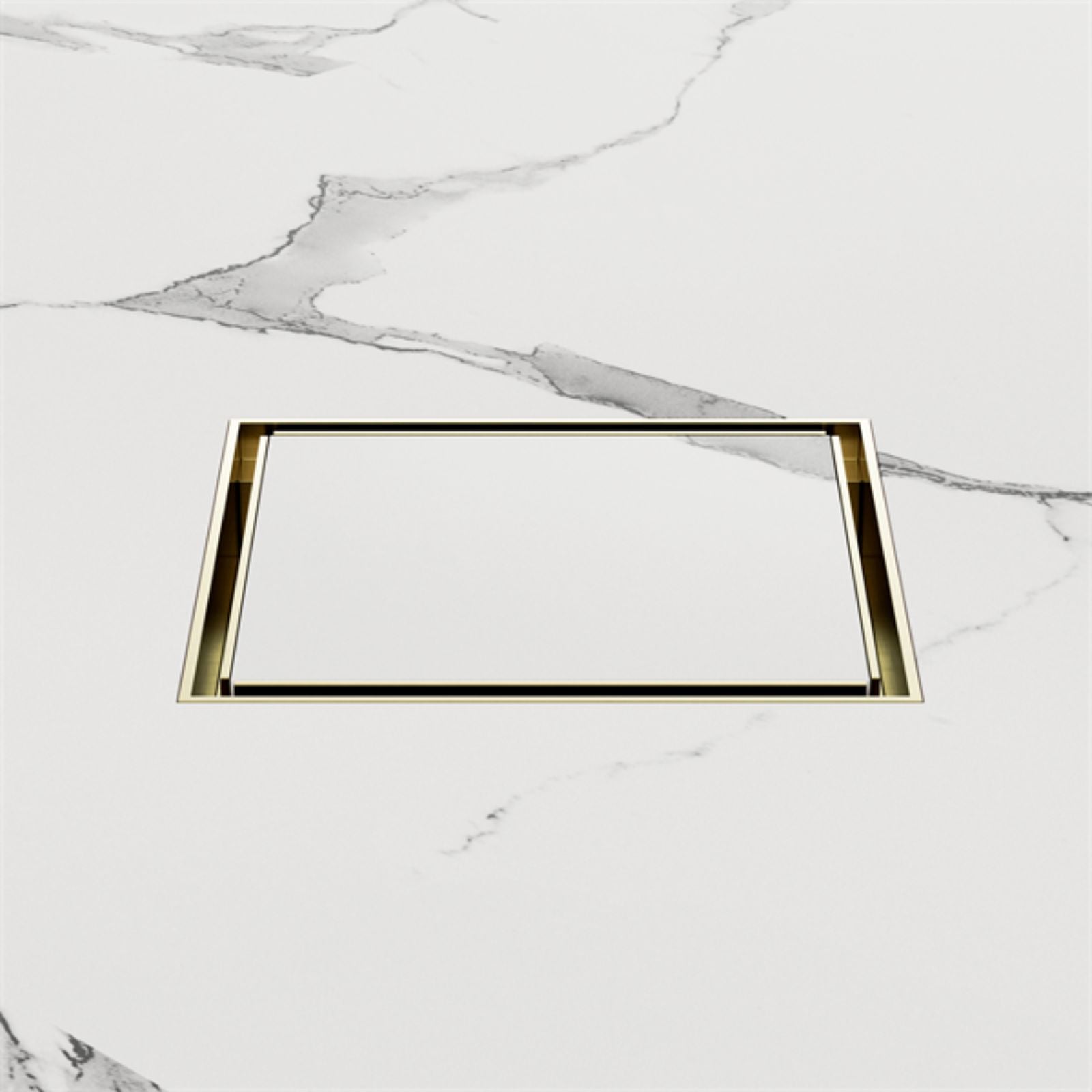 Lifestyle 1 Nero 100mm Square Tile Insert Floor Waste 80mm Outlet Brushed Gold NRFW009BG - The Blue Space