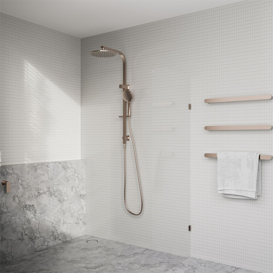Nero Bianca 240V Single Heated Towel Rail Brushed Bronze