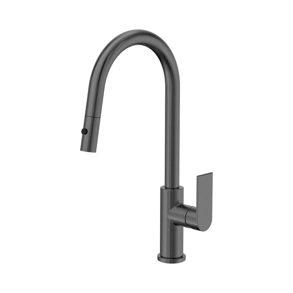 Nero Bianca Pull Out Sink Mixer With Vegie Spray Function Gun Metal