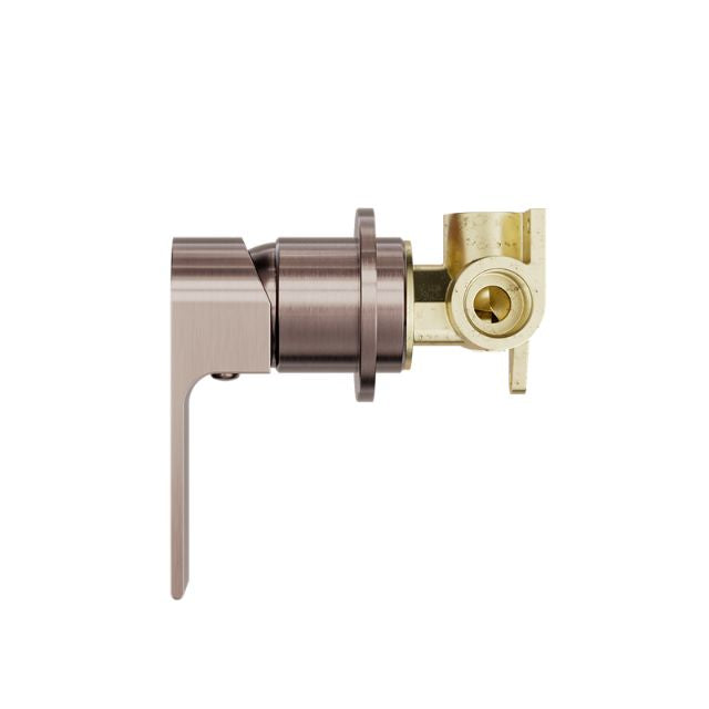 Side Nero Bianca Shower Mixer 60mm Plate Brushed Bronze NR321511HBZ - The Blue Space