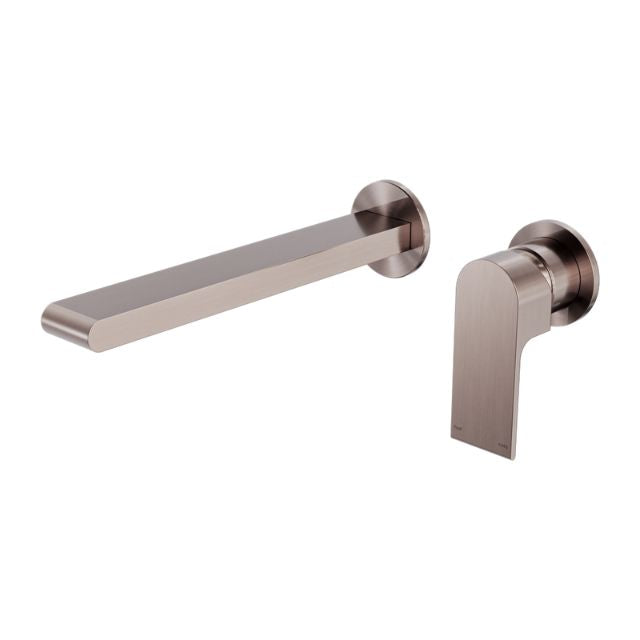 Nero Bianca Wall Basin/Bath Mixer Separate Back Plate 230mm Brushed Bronze