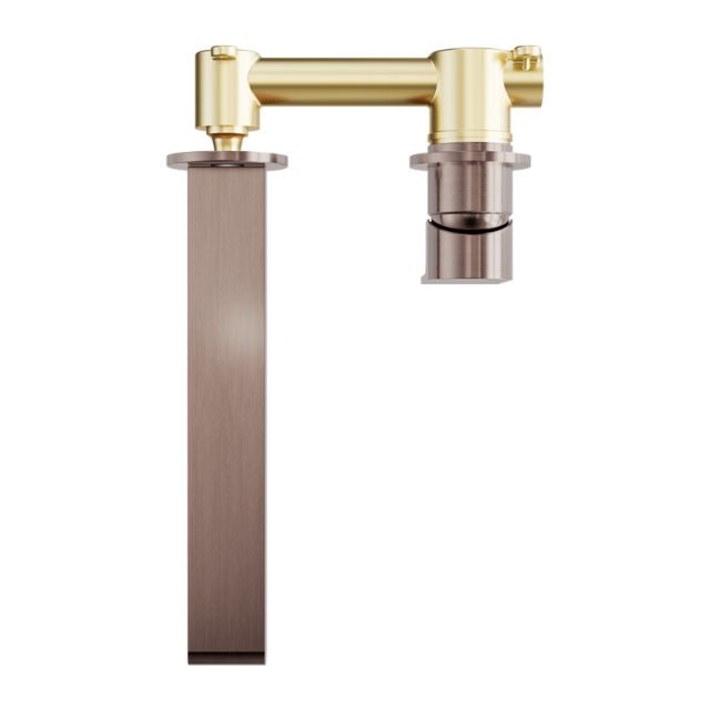 Nero Bianca Wall Basin/Bath Mixer Separate Back Plate 230mm Brushed Bronze