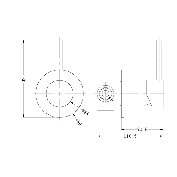 Technical Drawing: Nero Dolce Shower Mixer Brushed Nickel
