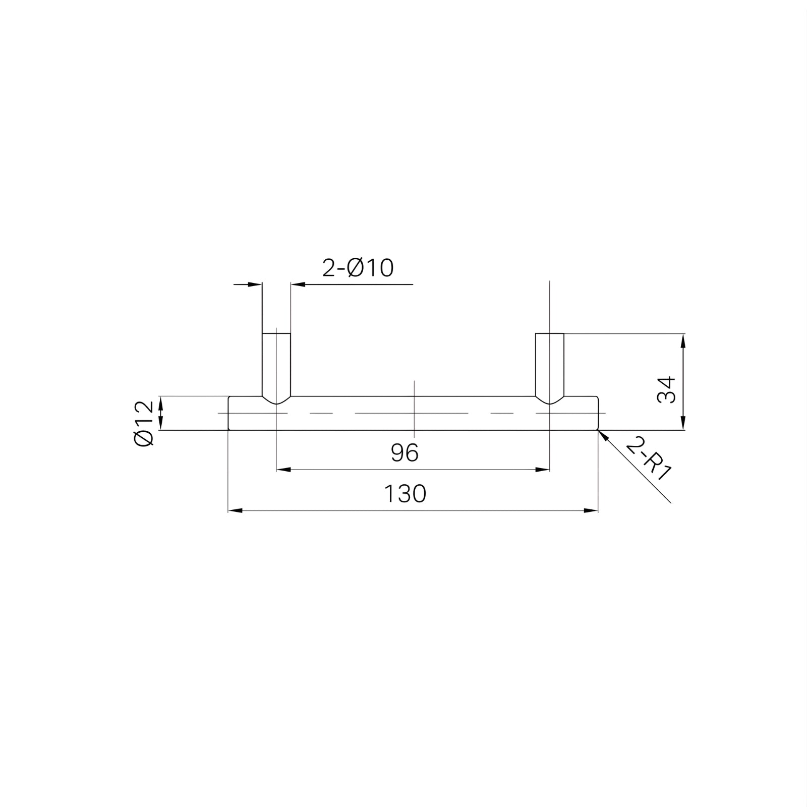 Line Drawing Nero Mecca 130mm Pull Handle Matte White 25F002MW - The Blue Space